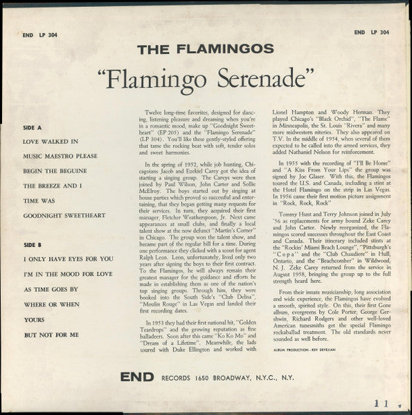 The Flamingos : Flamingo Serenade (LP, Album, Mono, RE)