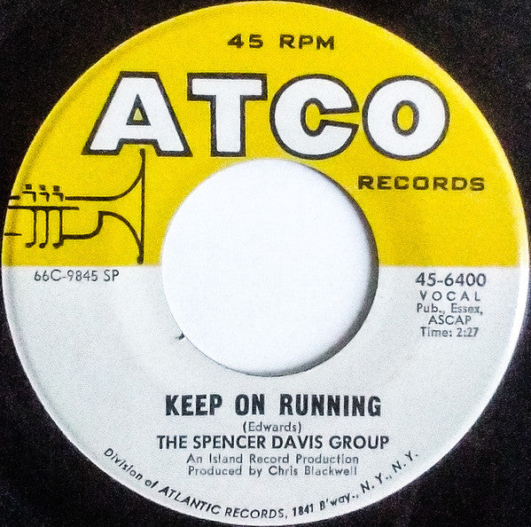 The Spencer Davis Group : Keep On Running / High Time Baby (7", SP )