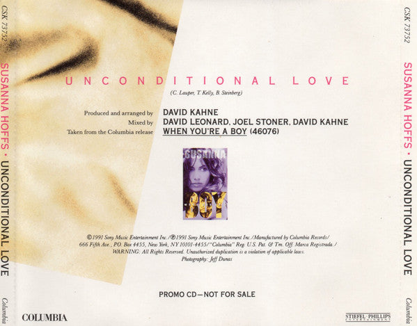Susanna Hoffs : Unconditional Love (CD, Single, Promo)