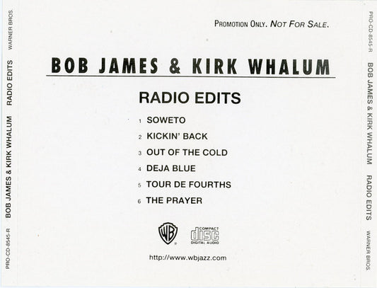 Bob James & Kirk Whalum : Radio Edits (CD, Promo)