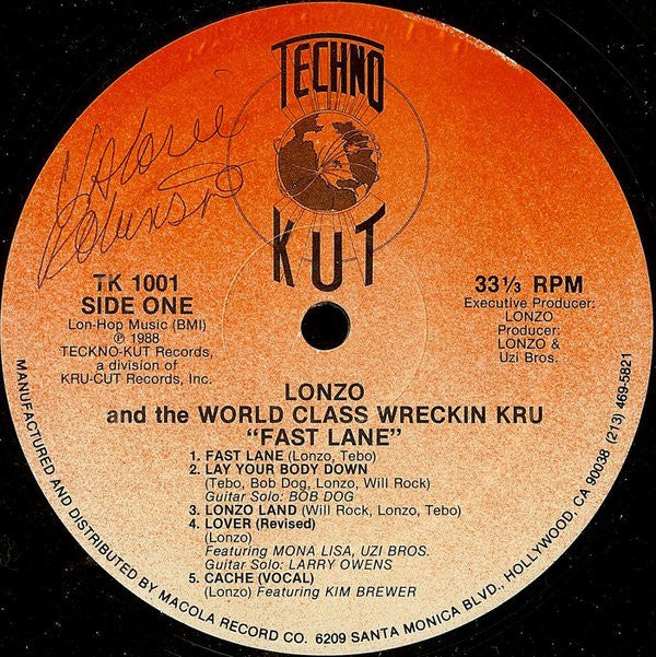 Lonzo And World Class Wreckin' Cru : Turn Off The Lights In The Fast Lane (LP, Album)