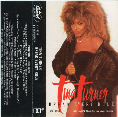 Tina Turner : Break Every Rule (Cass, Album, Club)