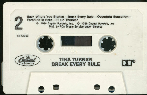 Tina Turner : Break Every Rule (Cass, Album, Club)
