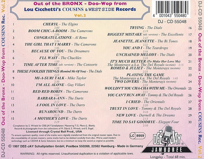 Various : Group Harmony - Out Of The Bronx Vol. 2 - Lou Cicchetti's Cousins & Westside Records (CD, Comp)