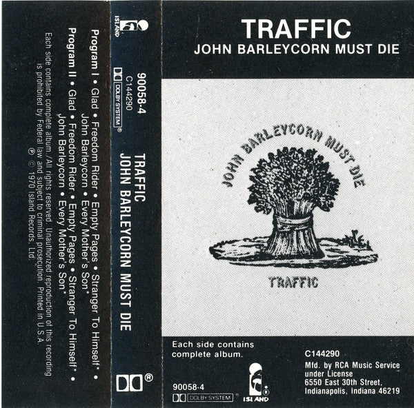 Traffic : John Barleycorn Must Die (Cass, Album, Club, RE)