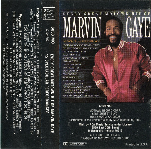 Marvin Gaye : Every Great Motown Hit Of Marvin Gaye (Cass, Comp, Club)