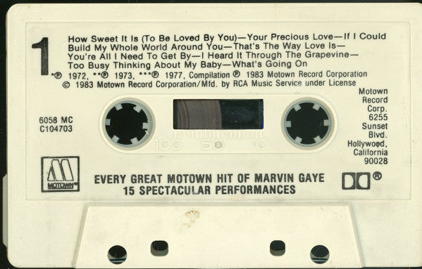 Marvin Gaye : Every Great Motown Hit Of Marvin Gaye (Cass, Comp, Club)