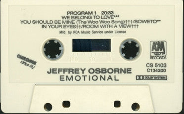 Jeffrey Osborne : Emotional (Cass, Album, Club, RCA)