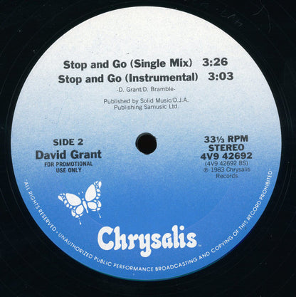 David Grant : Stop And Go (12", Promo)