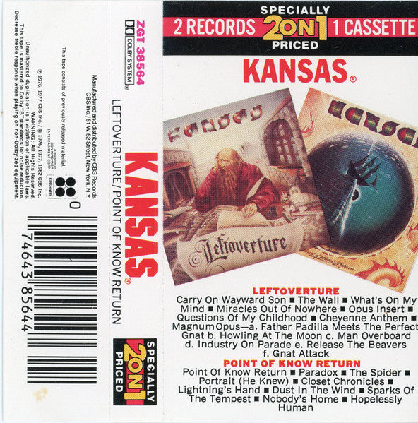 Kansas (2) : Point Of Know Return + Leftoverture (Cass, Comp)