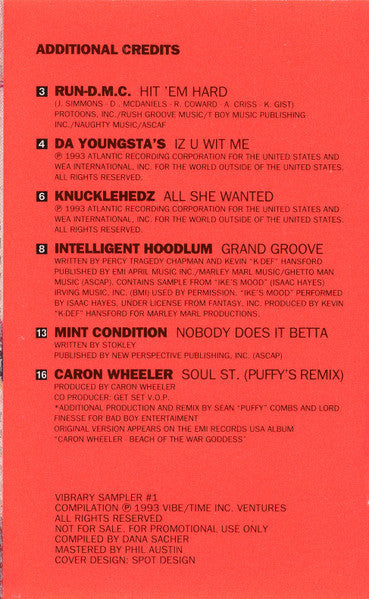 Various : Vibe Magazine Sampler #1 (Cass, Comp, Promo, Smplr)