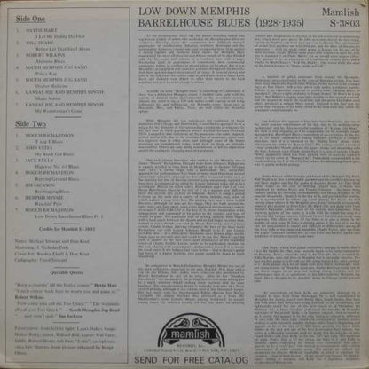 Various : Low Down Memphis Barrelhouse Blues (LP, Comp)