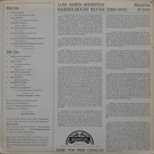 Various : Low Down Memphis Barrelhouse Blues (LP, Comp)