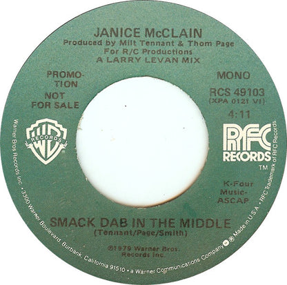 Janice McClain : Smack Dab In The Middle (7", Mono, Promo)