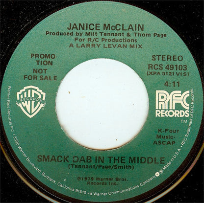 Janice McClain : Smack Dab In The Middle (7", Mono, Promo)