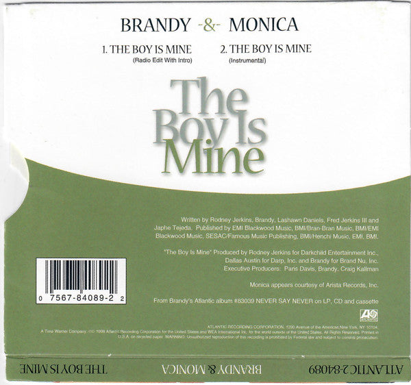Brandy (2) & Monica : The Boy Is Mine (CD, Single)