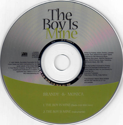 Brandy (2) & Monica : The Boy Is Mine (CD, Single)