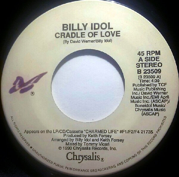Billy Idol : Cradle Of Love (7", Single)