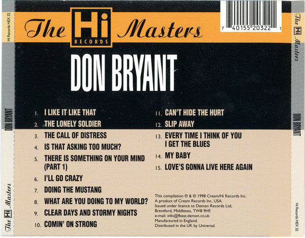 Don Bryant : The Hi Records Masters (CD, Comp)