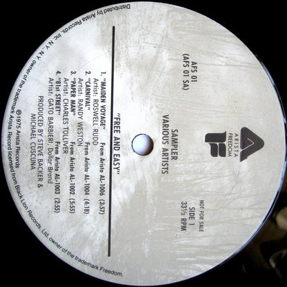 Various : Arista-Freedom Sampler - Free And Easy (LP, Promo, Smplr)