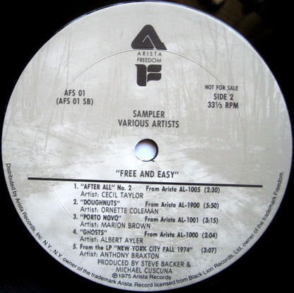 Various : Arista-Freedom Sampler - Free And Easy (LP, Promo, Smplr)