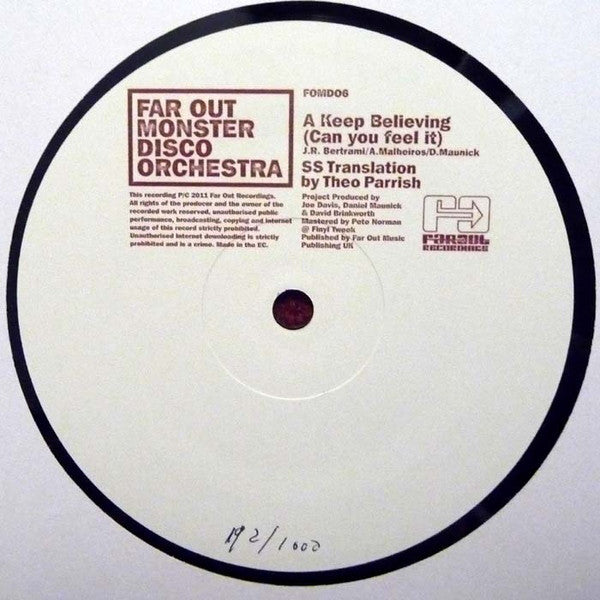 Far Out Monster Disco Orchestra : Keep Believing (Can You Feel It) (12", Ltd, Num)