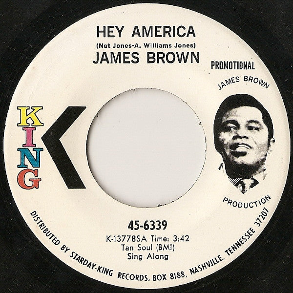 James Brown : Hey America (7", Single, Promo)
