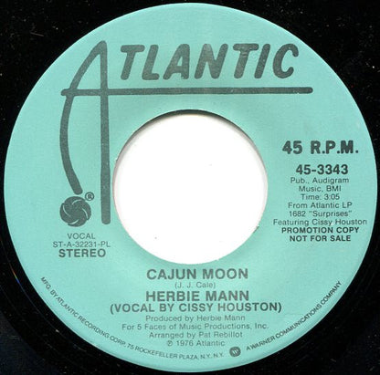 Herbie Mann : Cajun Moon (7", Mono, Promo, PL )