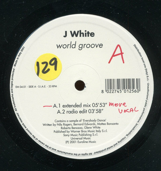 Glen White : World Groove (12")
