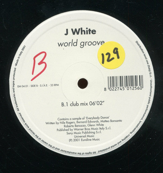 Glen White : World Groove (12")