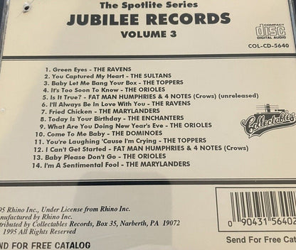 Various : The Spotlite Series Jubilee Records  Volume 3 (CD, Comp, Mono)