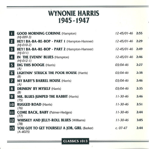 Wynonie Harris : 1945-1947 (CD, Comp)
