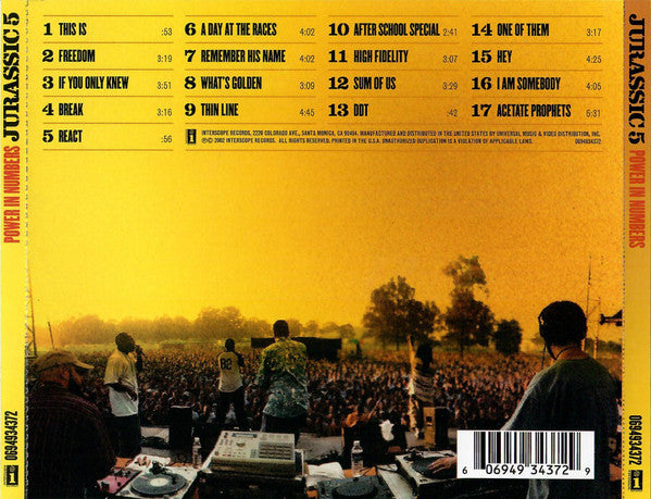 Jurassic 5 : Power In Numbers (CD, Album)