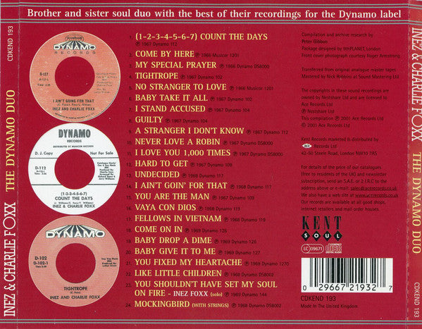 Inez And Charlie Foxx : The Dynamo Duo (CD, Comp, RM)