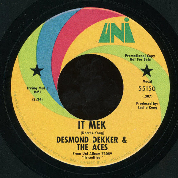 Desmond Dekker & The Aces : It Mek (7", Promo)
