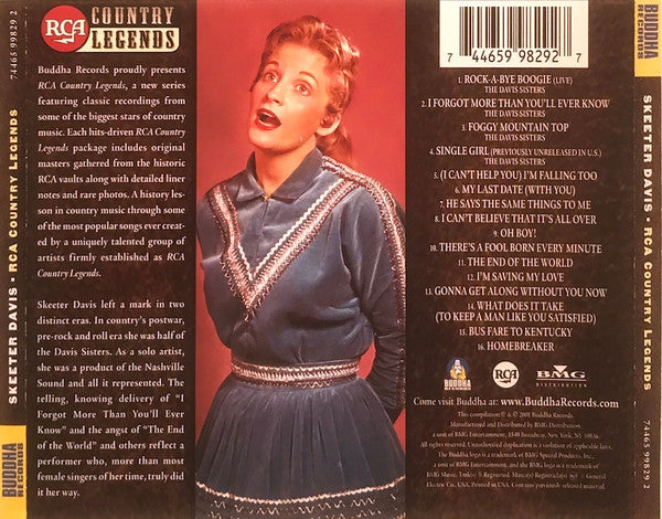 Skeeter Davis : RCA Country Legends (CD, Comp, RM)