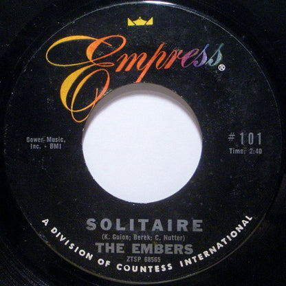 The Embers (9) : Solitaire (7", Single, Mono, Styrene)