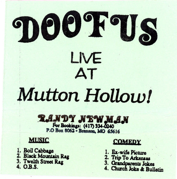 Doofus (4) : Live At Mutton Hollow (Cass)