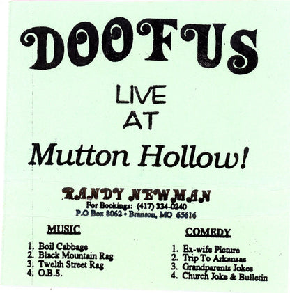 Doofus (4) : Live At Mutton Hollow (Cass)
