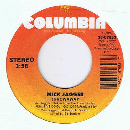 Mick Jagger : Throwaway (7")