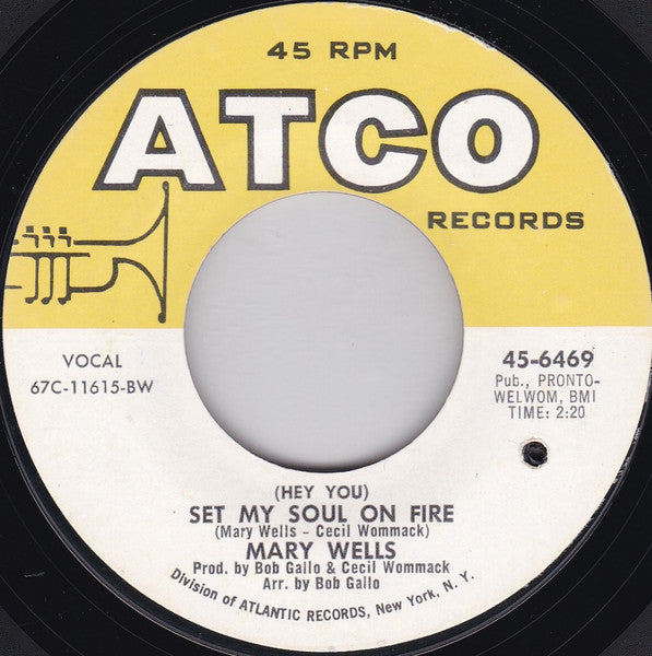 Mary Wells : (Hey You) Set My Soul On Fire / Coming Home (7", Single, Styrene, BW)