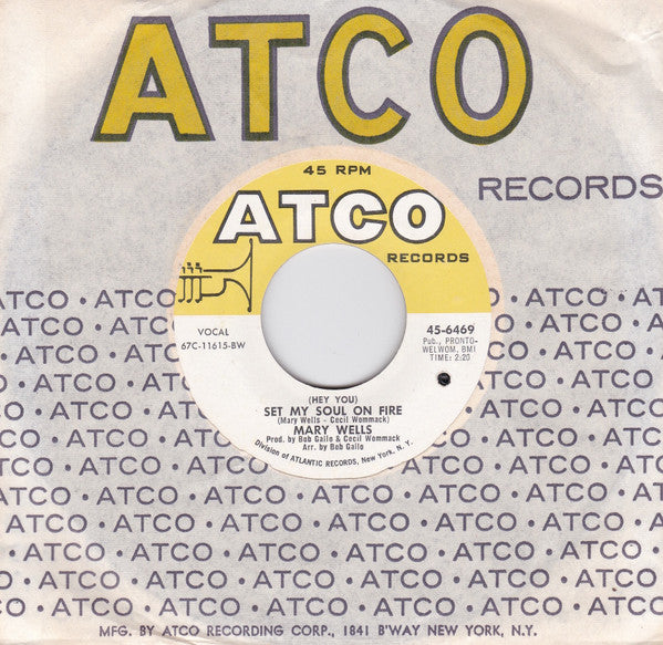 Mary Wells : (Hey You) Set My Soul On Fire / Coming Home (7", Single, Styrene, BW)