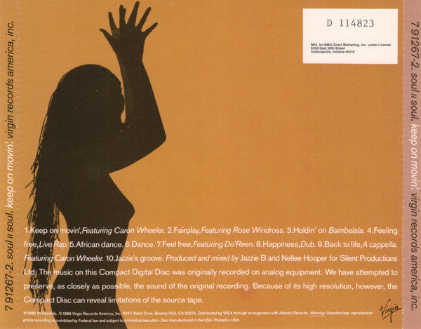 Soul II Soul : Keep On Movin' (CD, Album, Club, BMG)