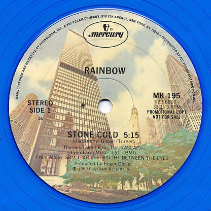 Rainbow : Stone Cold (12", Promo, Blu)
