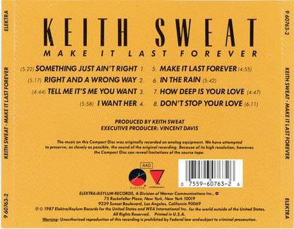 Keith Sweat : Make It Last Forever (CD, Album, All)