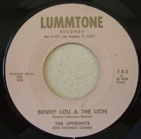 The Upfronts : Benny Lou & The Lion (7", Styrene)