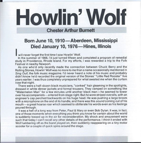 Howlin' Wolf : Change My Way (CD, Album, Comp, Mono, Club, RE)