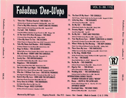 Various : Fabulous Doo-Wops Volume 3 - A Compilation Of The Rarest (CD, Comp)