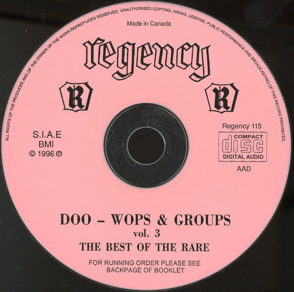 Various : Fabulous Doo-Wops Volume 3 - A Compilation Of The Rarest (CD, Comp)
