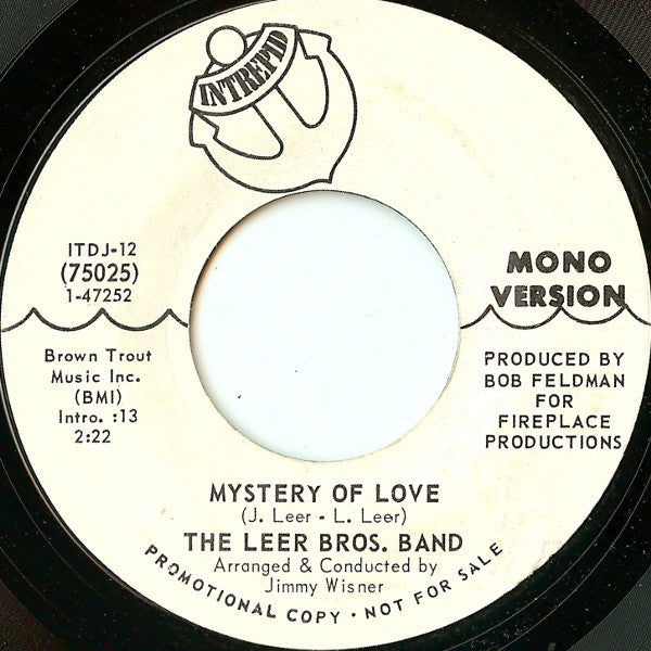 Leer Brothers : Mystery Of Love (7", Mono, Promo, Styrene)
